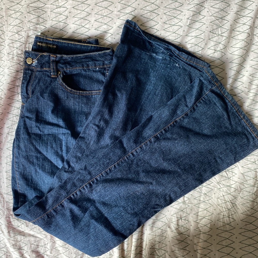 rocawear y2k denim bootcut flared low rise jeans